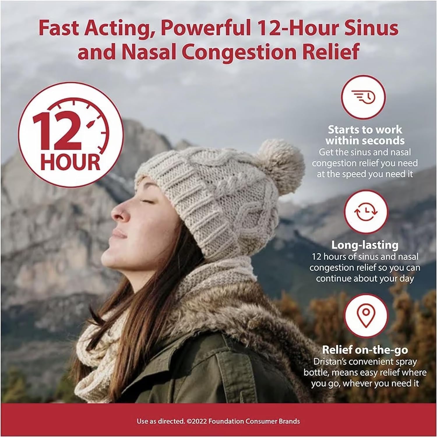 Dristan 12-Hour Nasal Spray 0.50 oz (Pack of 5)