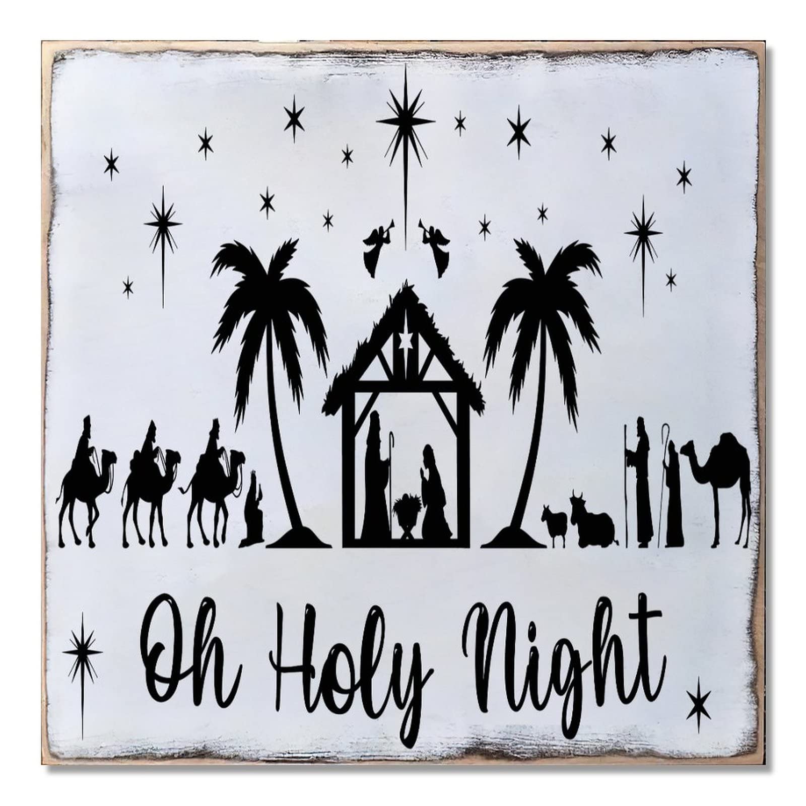 Signe de Noël en bois durable 40cm, résistant pour intérieur et extérieur