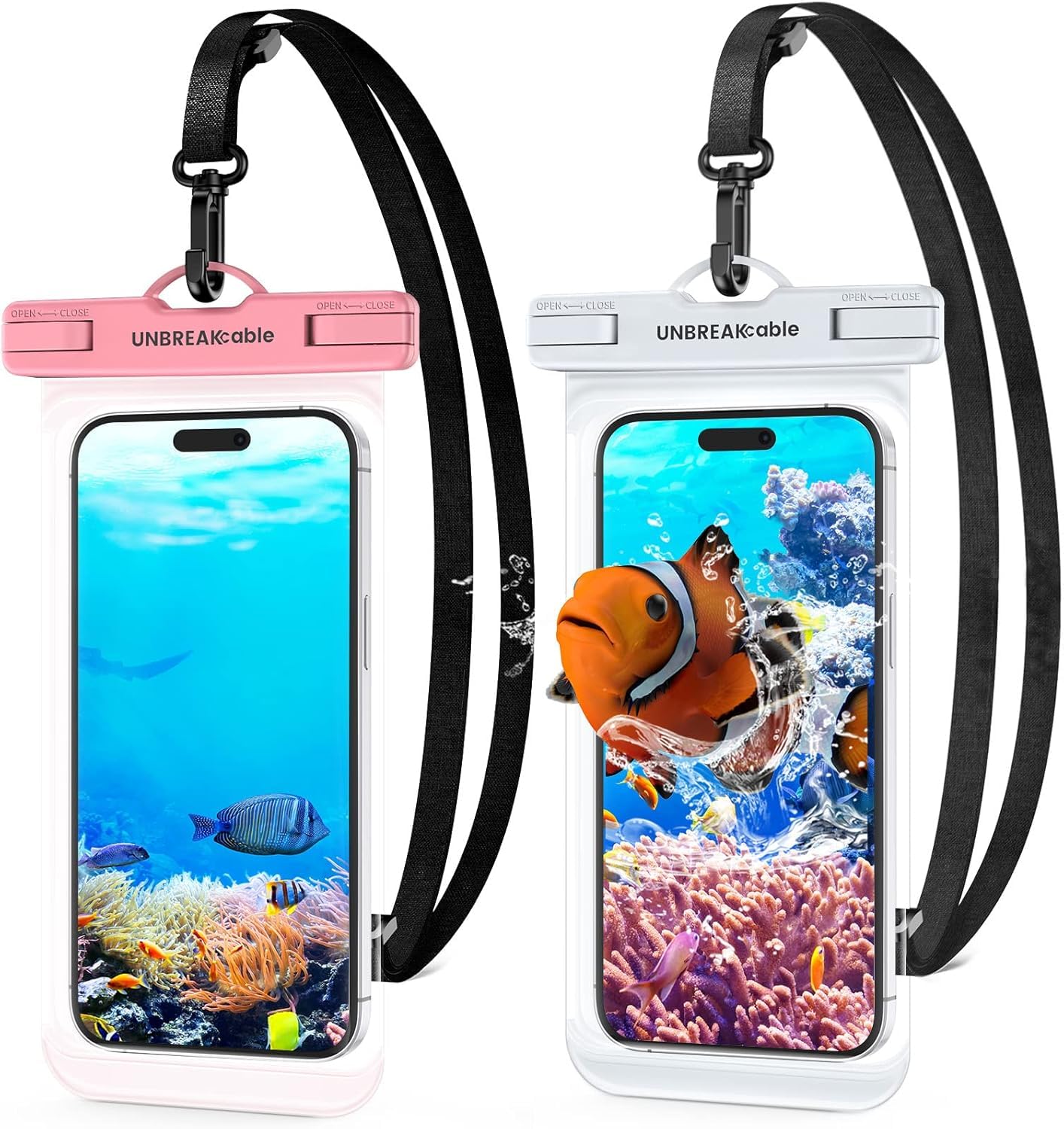 UNBREAKcable Waterproof Phone Pouch, 2-Pack IPX8 Waterproof Phone Case Dry Bag Swimming Travel, Underwater Case for iPhone 17 Air 16 15 14 13 Pro Max XR Samsung S25 S24 Ultra S21 Huawei P70 up to 7"