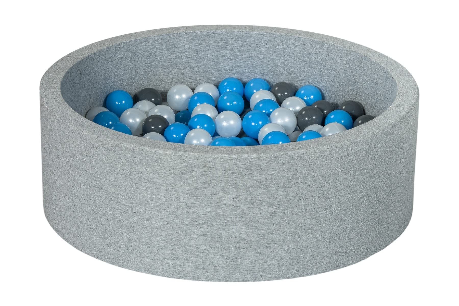 Velinda Soft Jersey Baby Kids Children Ball Pit with 150 balls, Gift (Balls colours: pearl, grey, light blue)
