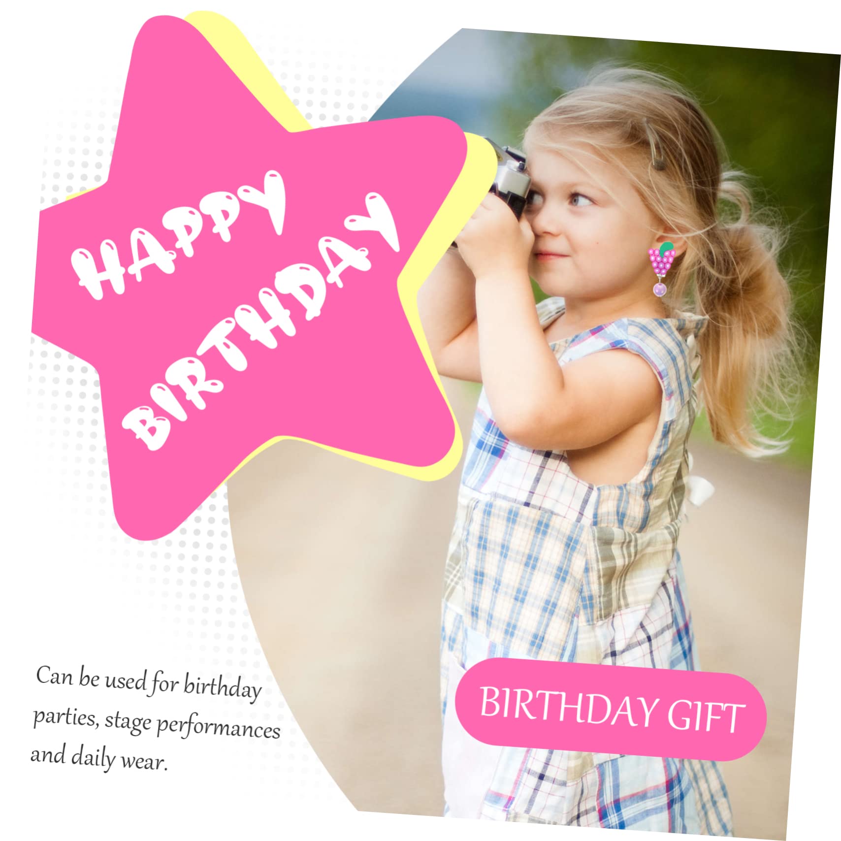 Didiseaon Adorable 7 Pairs Tassel Ear Clips Boys and Girls Fashion Earrings Colorful Clip-on Earrings for Children Resilient and Stylish Great for Parties and Special Occasions