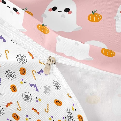 Miniatura 4 de Erosebridal Juego de ropa de cama de Halloween, funda de edredón de fantasmas de dibujos animados, decoración de calabaza de Halloween, luces de