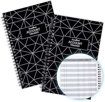 CASMONAL A6 Big Checkbook Register, Check Registers for Personal, Check Book Register & Debit Card Transaction Notebook, Checking Account Register, Business Ledger, Cash Log & Expense Tracker, Black
