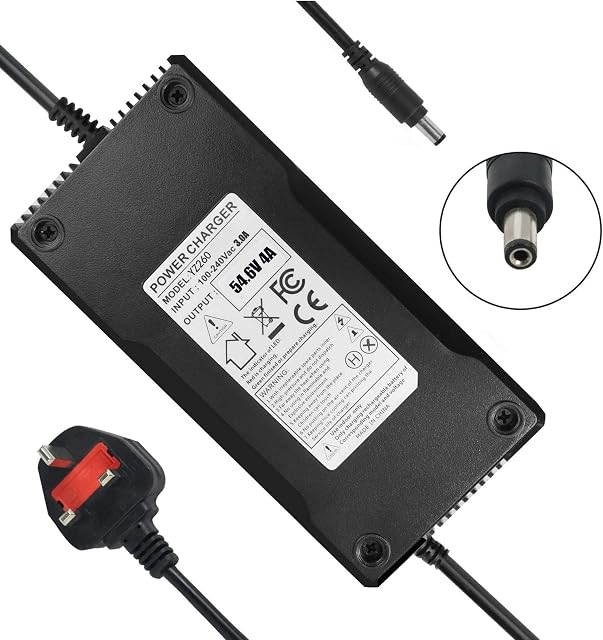 YZPOWER 54.6V 4A Battery Charger For 48V Lithium Battery Pack For Electric Scooter, Ebike, 48V 4A Battery Universal Charger Power Adapter DC5.5mm*2.1mm Connector