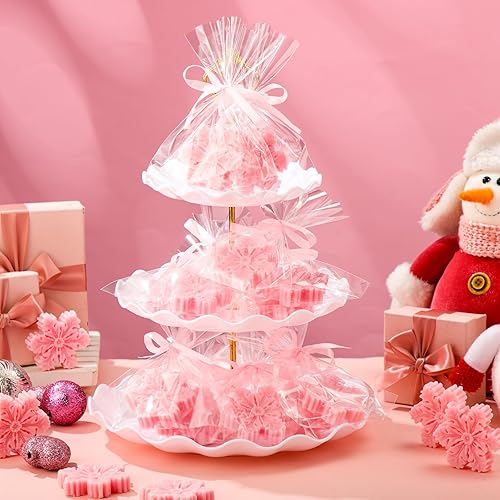 Miniatura 3 de Demissle Juego de 20 barras de jabón de Navidad, copos de nieve, jabón hecho a mano a granel con recuerdos de Navidad perfumados para invitados