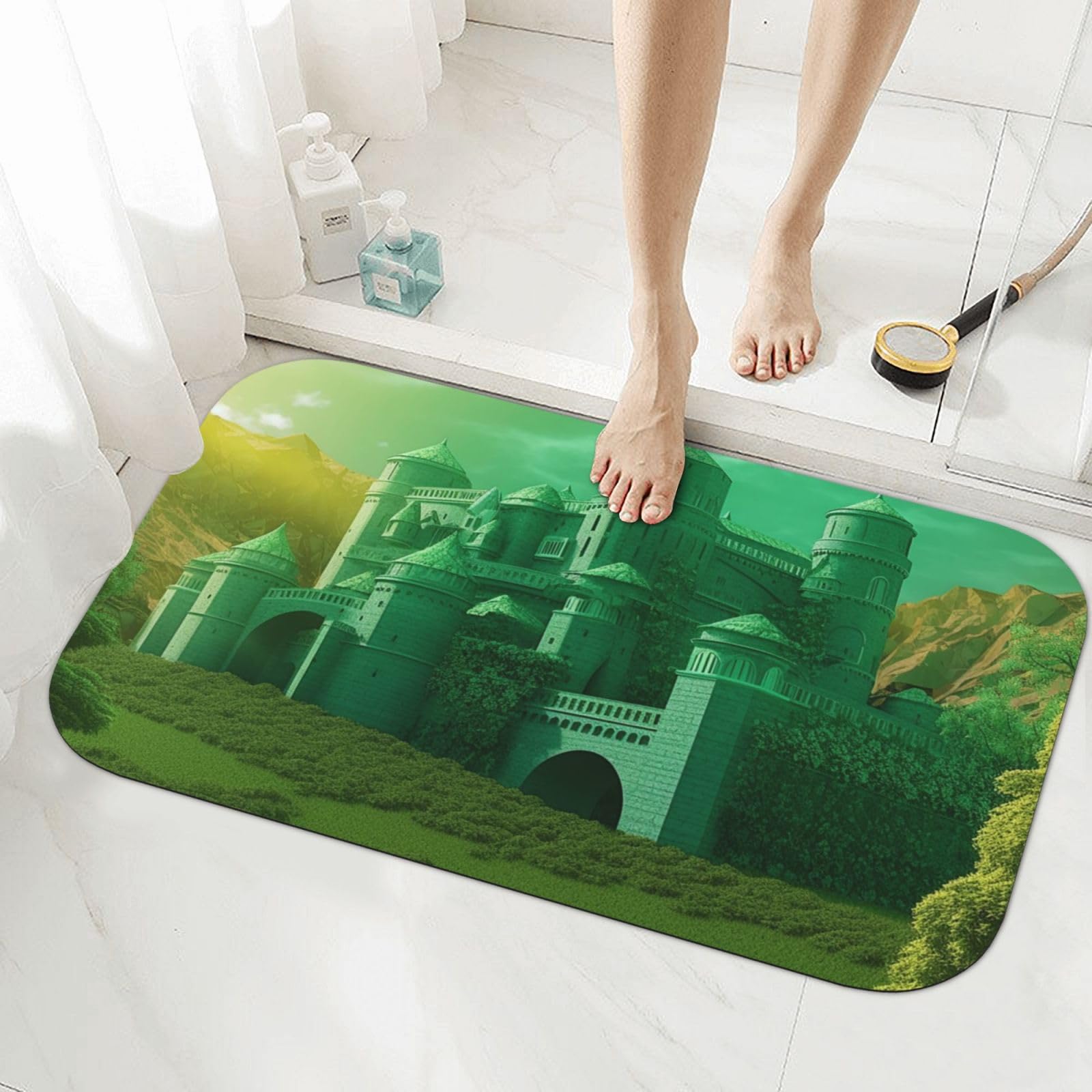 Tapis de douche diatomite pour une sortie de baignoire moderne