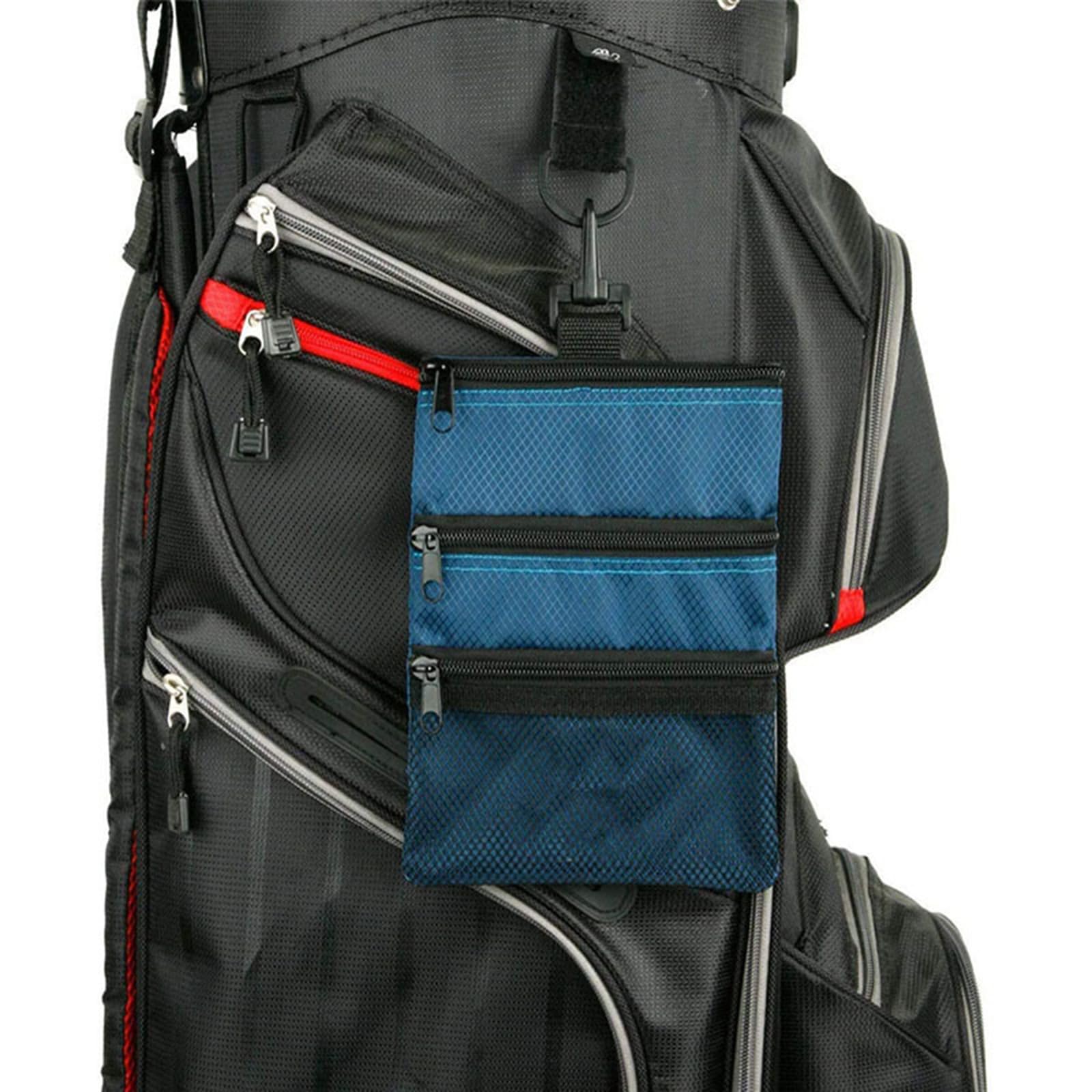 Beutel mit Ausrüstungsclip für Herren und Damen, leicht, mehrere Taschen, Reißverschluss Haken für die Tasche, Golfbälle, Golf Handtasche, Ballreiniger, Handtuch, Bürste, Beutel, Ball Werkzeug
