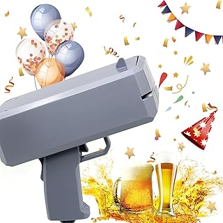 Money Gun (Gray), Dollar Gun,Make It Rain Money Spray Gun for Birthday Wedding Party, Night Club with 100 PCS