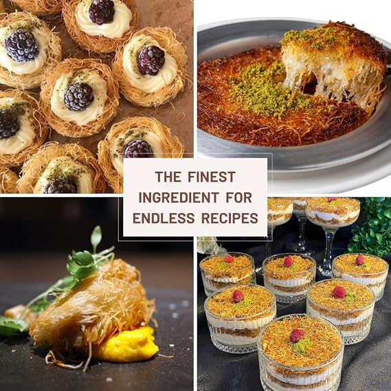 Kataifi Shredded Fillo Dough, Dried & Shredded Phyllo Dough for Dubai Chocolate Bar Pistachio, Kadayif, Kataifi, Knafeh (17.6 oz)