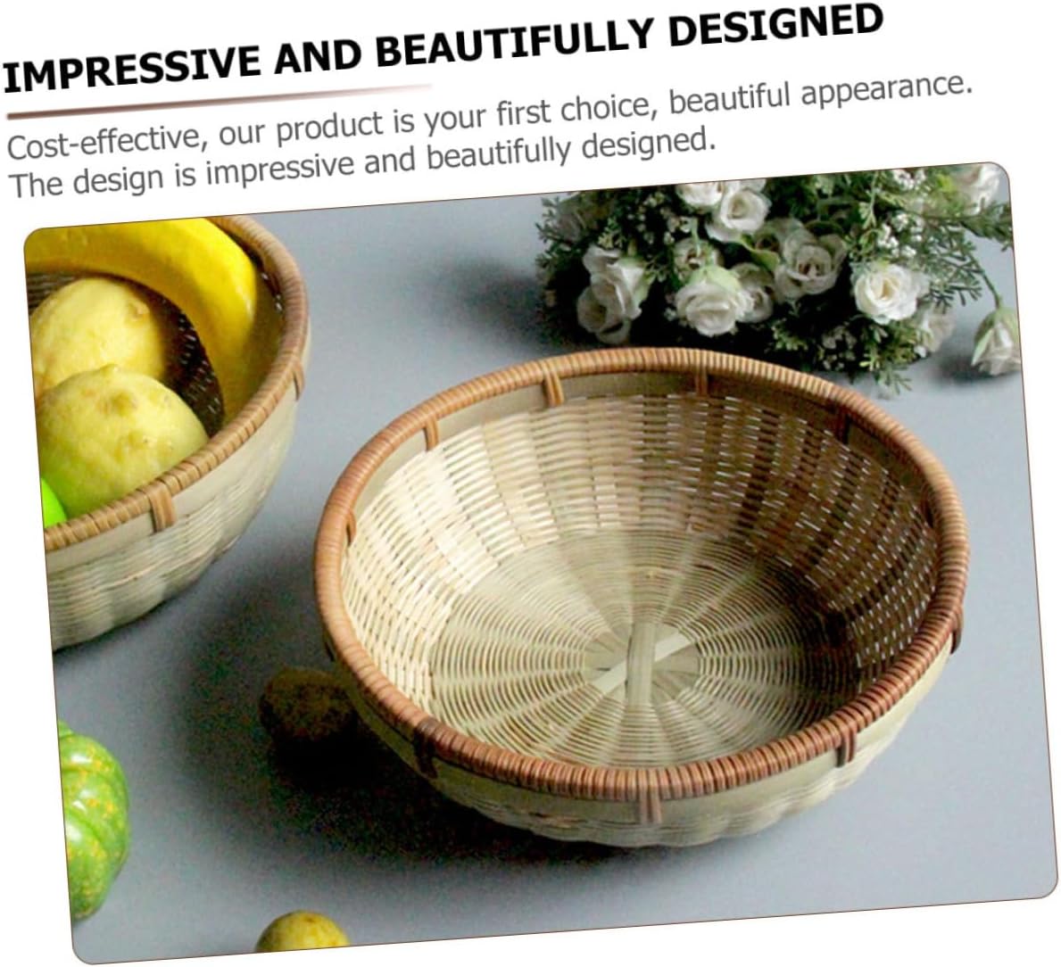 Bread Basket and Kitchen Organizer Set, 3pcs Woven Storage Containers for Fruit, Vegetable, and Bun Drying, Home Use Food Serving and Storage Baskets