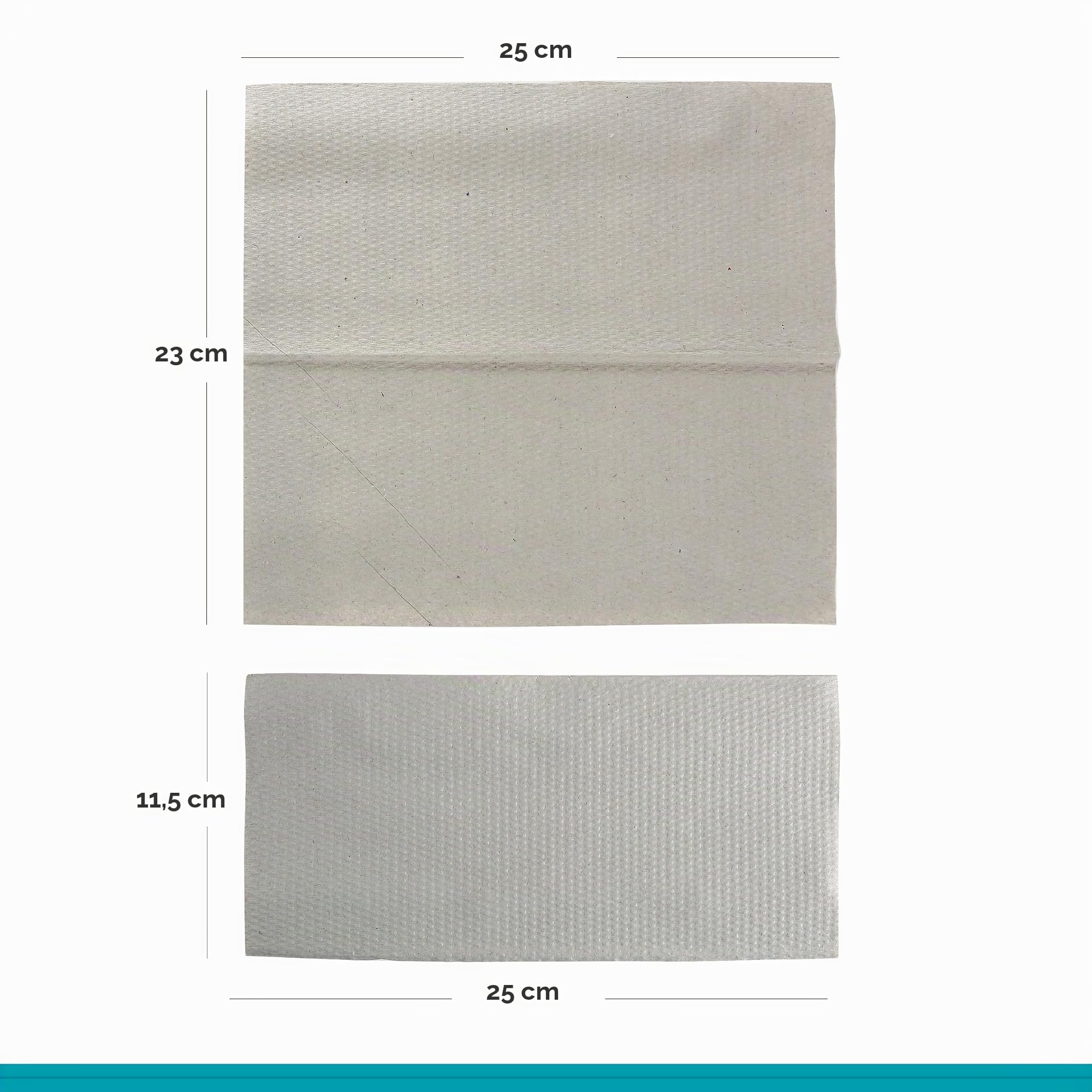Commerline 10000 Blatt Papierhandtücher, 25x23 cm ZZ-Falz Handtuchpapier für Spender, 1-lagig Einmalhandtuch aus Papier, Falthandtücher für Toiletten, Hygienische Handtücher für Restaurants, Grau