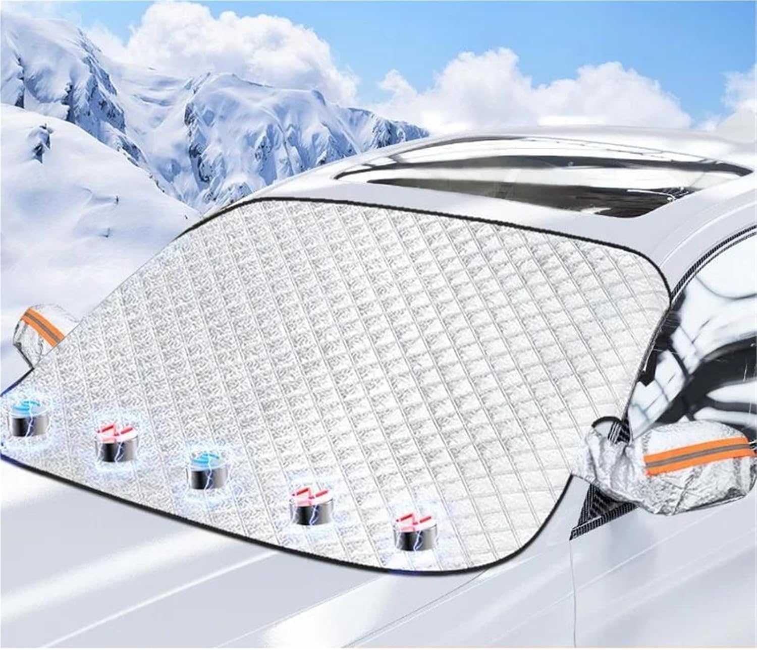 Car Windscreen Cover for Suzuki Ignis 2017 2018 2019 2020 2021 2022 Magnetic Snow Cover Windshield Cover with Side Wing Mirror Cover for Cars A(Normal/B)