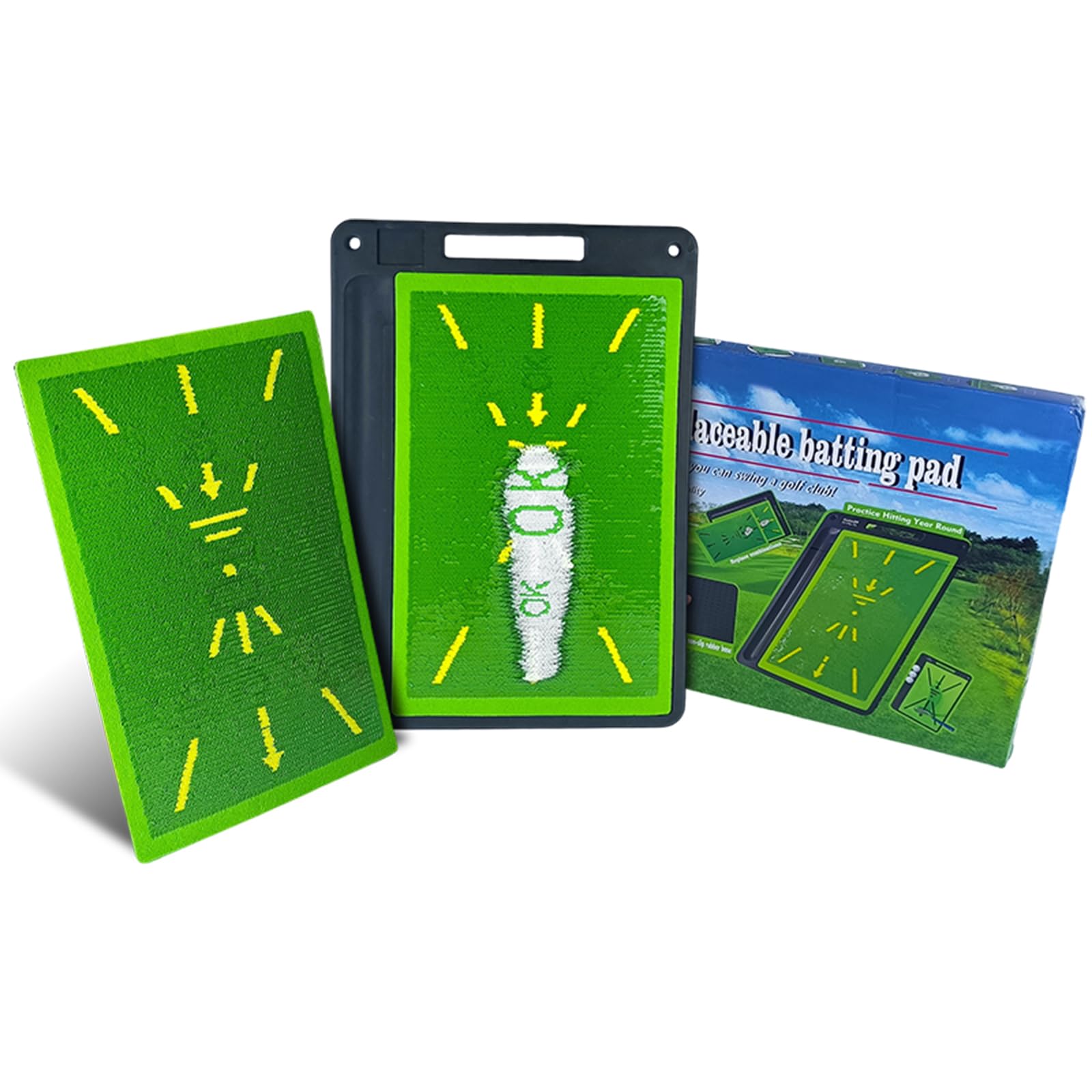 Tapete de práctica de golf reemplazable 2 en 1 | Tapete de entrenamiento y golpe para interiores y exteriores | Analiza la trayectoria de swing y corrige la postura de golpeo | Diseño de respaldo de