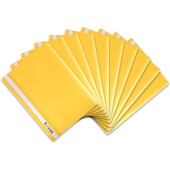 Oxford 10 x A4 Plastic File Folders Yellow