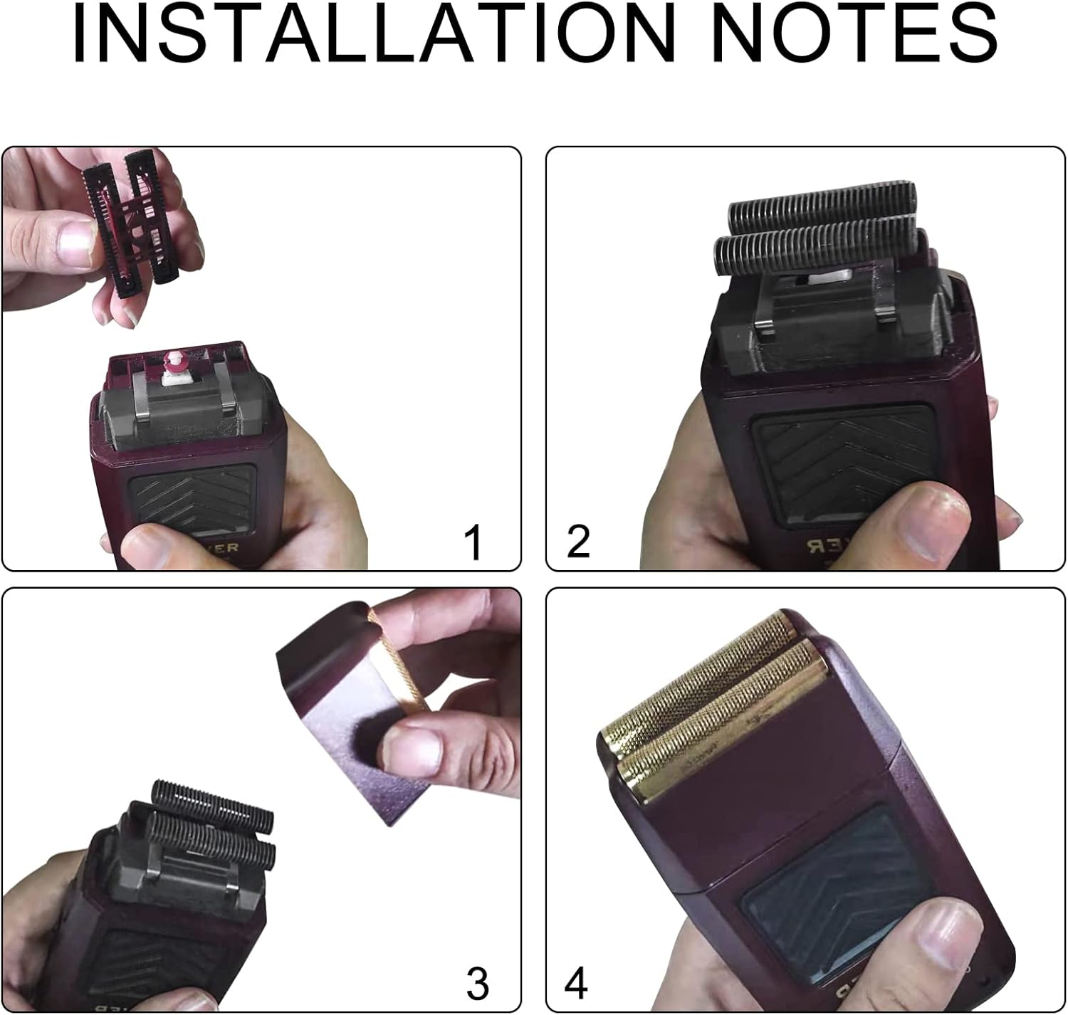 Professional 5 Star Series Finale Shaver Replacement Foil and Cutter Bar Assembly Compatible with wahl Shaver Foil 7031-100, 7043-100 Super Close Shaving Replacement Heads (red) - Image 4