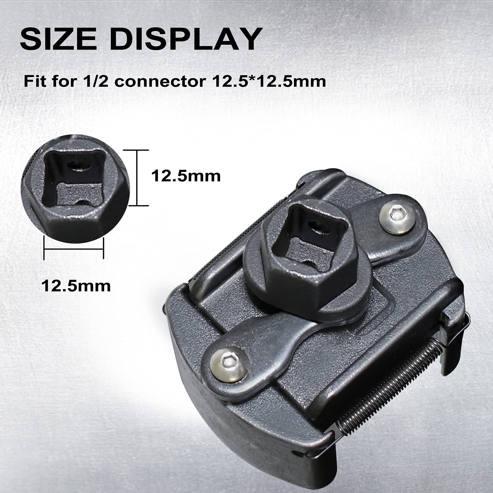 Universal Oil Filter Wrench Set for 60mm-80mm, Adjustable Oil Filter Removal Tool Cap 1/2" with 2 Durable Non Slip Serrated Jaws Special Design