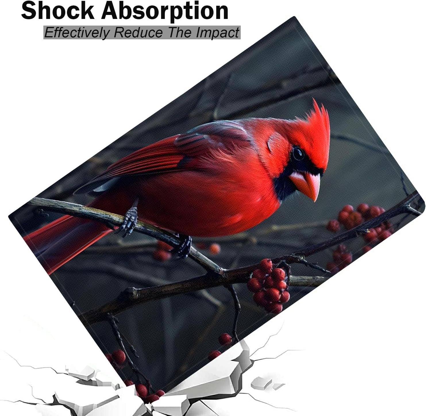 Compatible with Apple iPad Air 13 Inch Case (M3 2025 /M2 2024)/12.9 Inch Case 6th/5th/4th/3rd 2022/2021/2020/2018 Slim Folio Protective Cover with Kickstand,Northern Cardinal