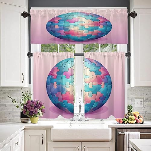 Miniatura 716 de Cenefas de cocina modernas con patrón de cobre marrón dorado para ventanas, cenefas opacas abstractas de marcas de arañazos y cortinas opacas