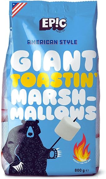 Epic AMERICAN Giant TOASTIN' MARSHMALLOWS 800g Sharing Bag, Campfire Roasting Treats