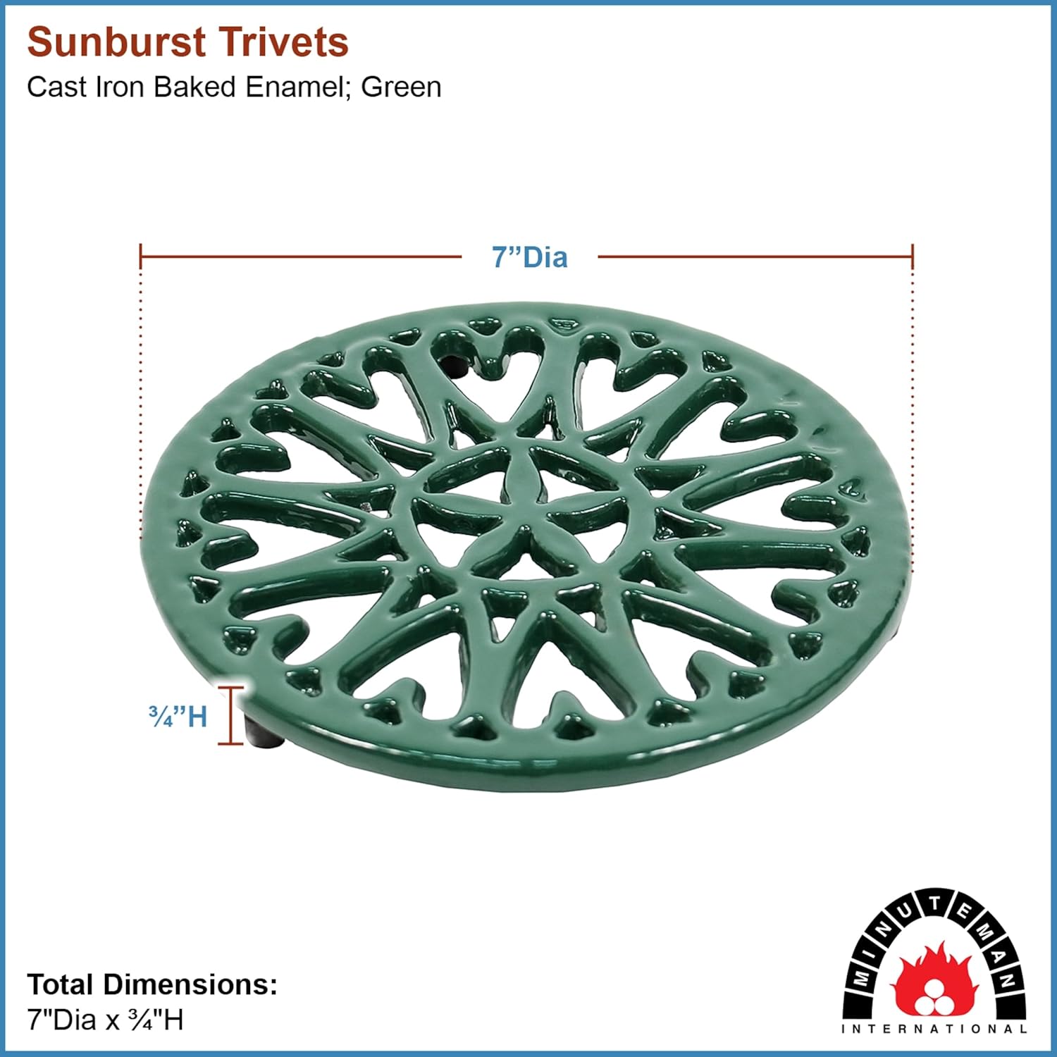 Green Sunburst Trivet