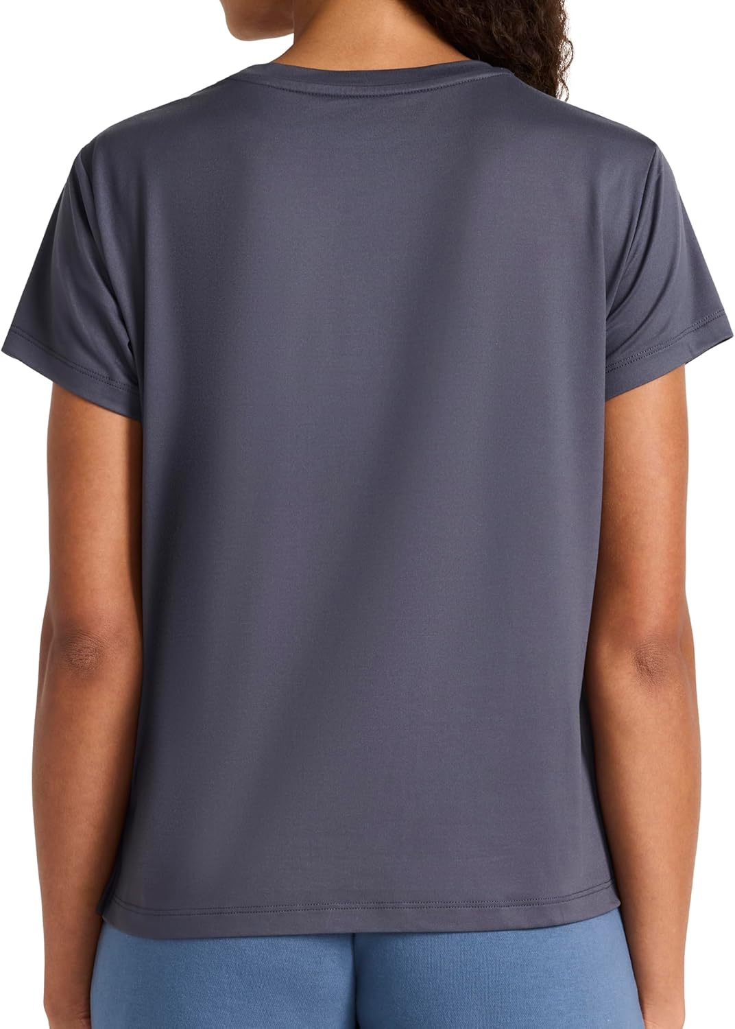 Reebok Womens Lockup Striped Cropped Crewneck T-Shirt - Image 2