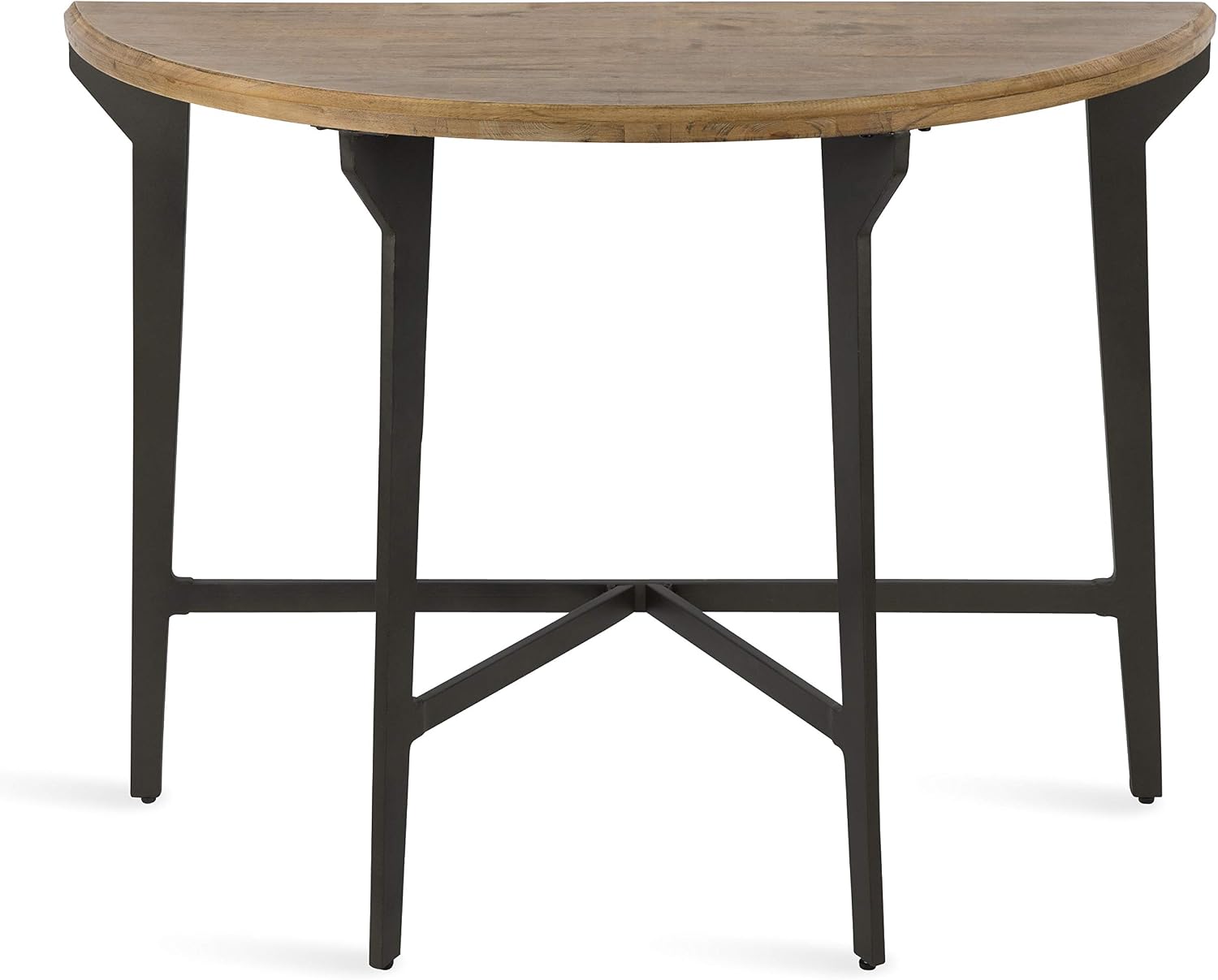 Kate and Laurel Langdon Wood Console Table, 41" x 16" x 31", Rustic Brown and Black, Shabby-Chic Home Decor for Storage and Display