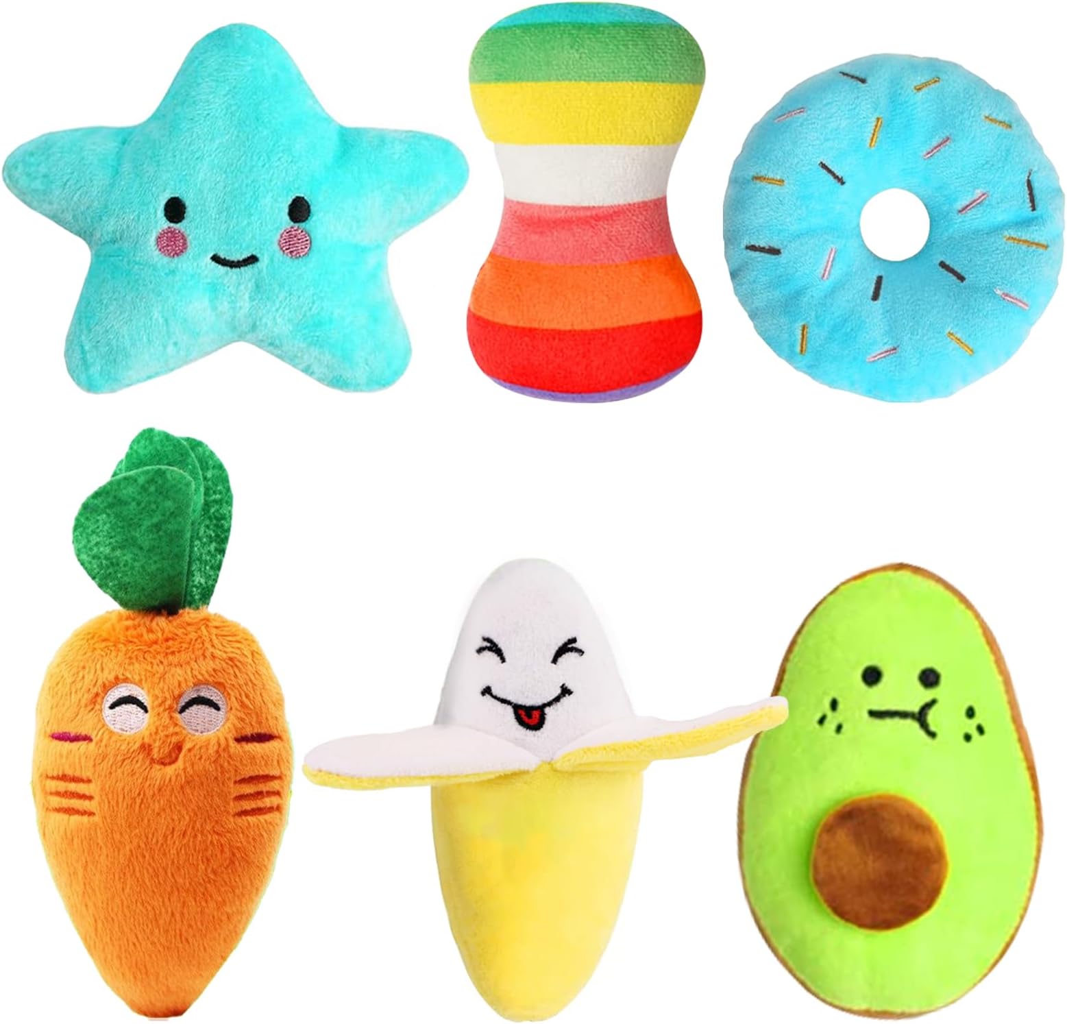 KapetgoLeipple 6 Pack Luxury Dog Squeaky Toys for Puppy, Cute Small Plush Dog Toys for Small Medium Dogs