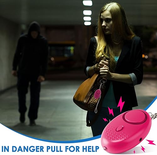 Miniatura 4 de Kanayu 4 unidades de alarma personal a granel de 130 dB con sonido seguro de emergencia, seguridad de autodefensa, llavero de alerta de seguridad