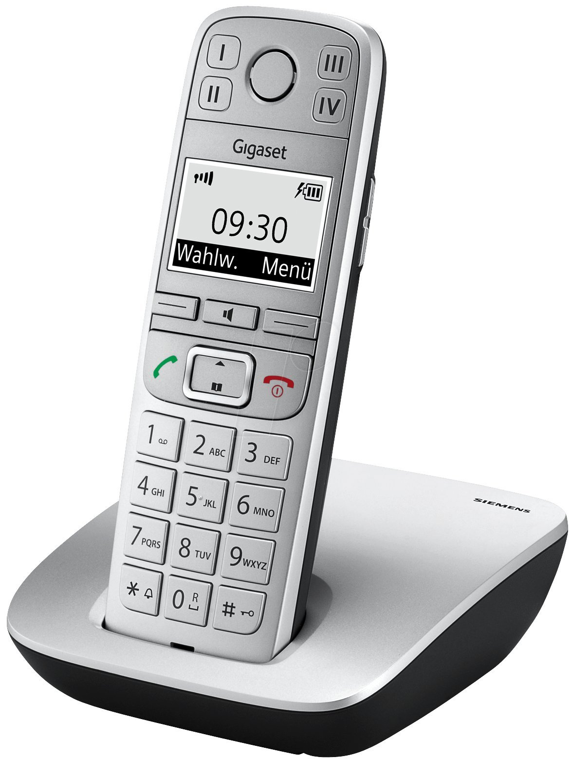 Gigaset E500 Dect-Großtasten-Schnurlostelefon, titanium