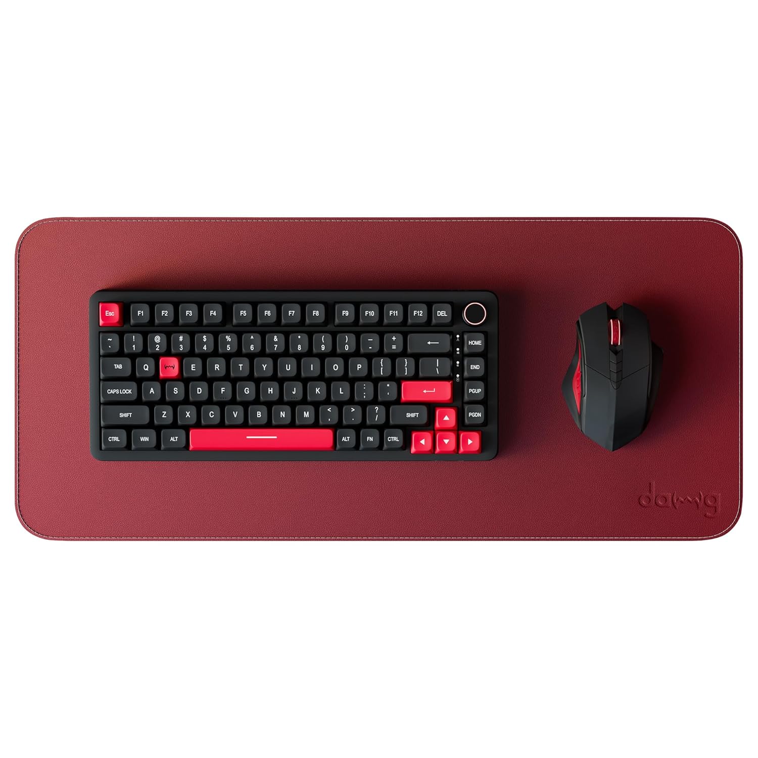 daWg KeyMat L1, Premium Vegan Leather Desk Mat, Anti-Slip, Anti-Skid, Dual-Sided Mat, Water Resistant, Strong Stitching, Perfect for Gaming/Office/Work from Home, Easy to Carry (630 x 280mm) (Black)