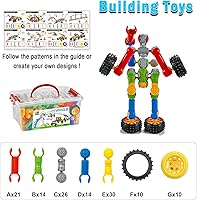 Vista 4 de Stem Building Toys for 3 4 5 6 7 8 Year Old Boys Girls Kids,125 Pieces Building Blocks Educational Learning Toys with Large Storage Box,Ideal