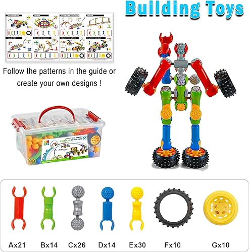 Miniatura 4 de Stem Building Toys for 3 4 5 6 7 8 Year Old Boys Girls Kids,125 Pieces Building Blocks Educational Learning Toys with Large Storage Box,Ideal