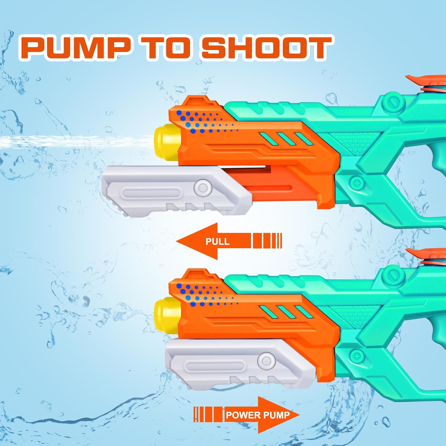 Quanquer Water Guns for Kids Adults - 600CC 3 Pack Super Squirt Water Toy Gun High Capacity Long Shooting Range Soaker Blaster for Swimming Pool Beach Outdoor Fighting Party