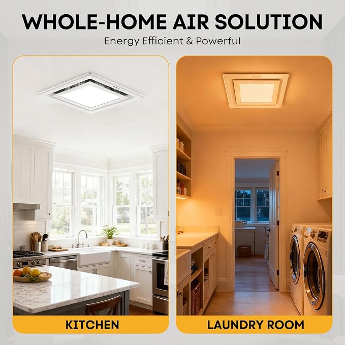 Extractor de baño con luz 10 pulgadas ultra silencioso miniatura 7