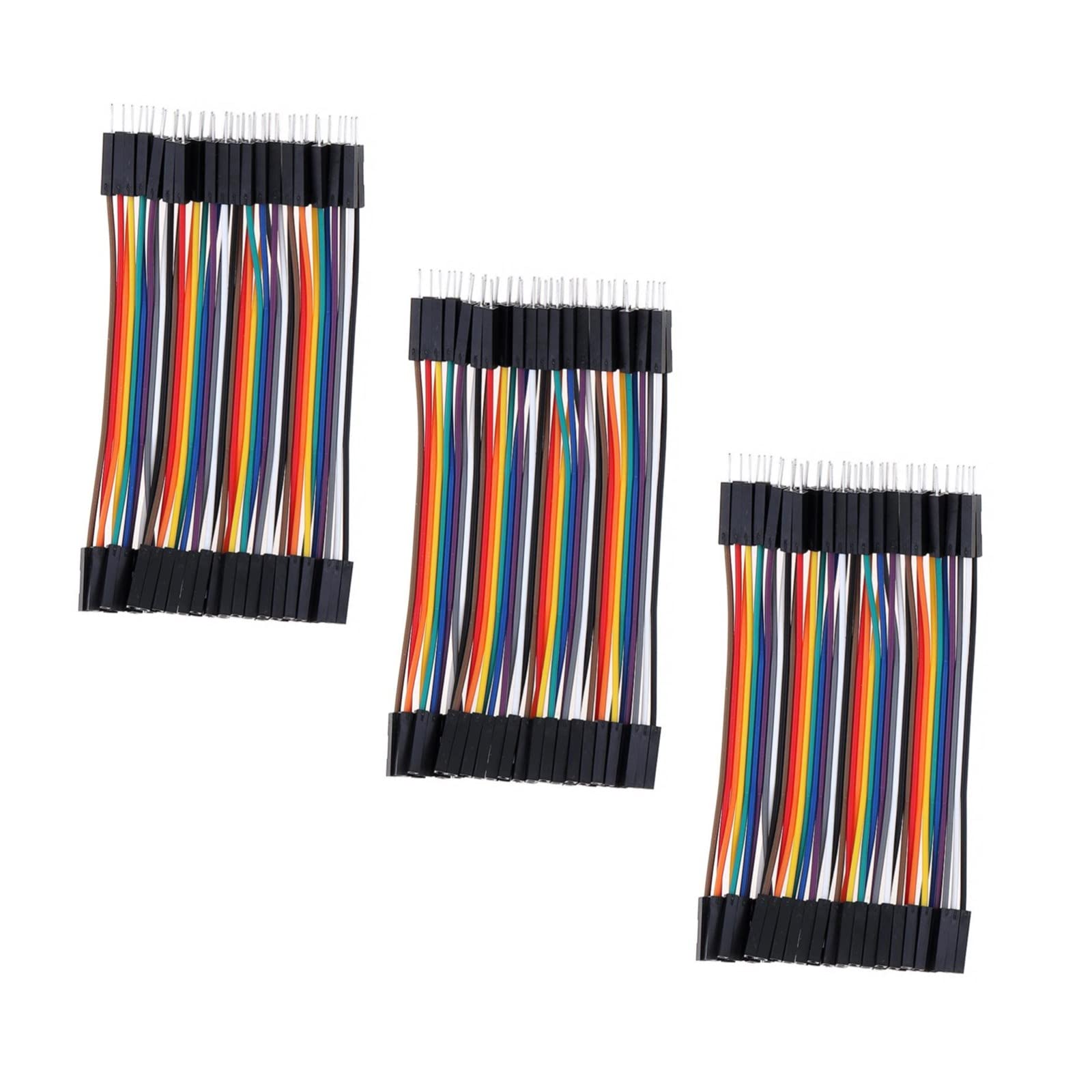 120pcs Breadboard Jumper Wires 10cm 40pin Male to Female Multicolored Dupont Wire for Arduino