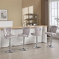 Vista 11 de Juego de 2 taburetes de bar negros y dorados, taburetes de bar de terciopelo con respaldo de ala alta, modernas sillas de bar tapizadas, taburete