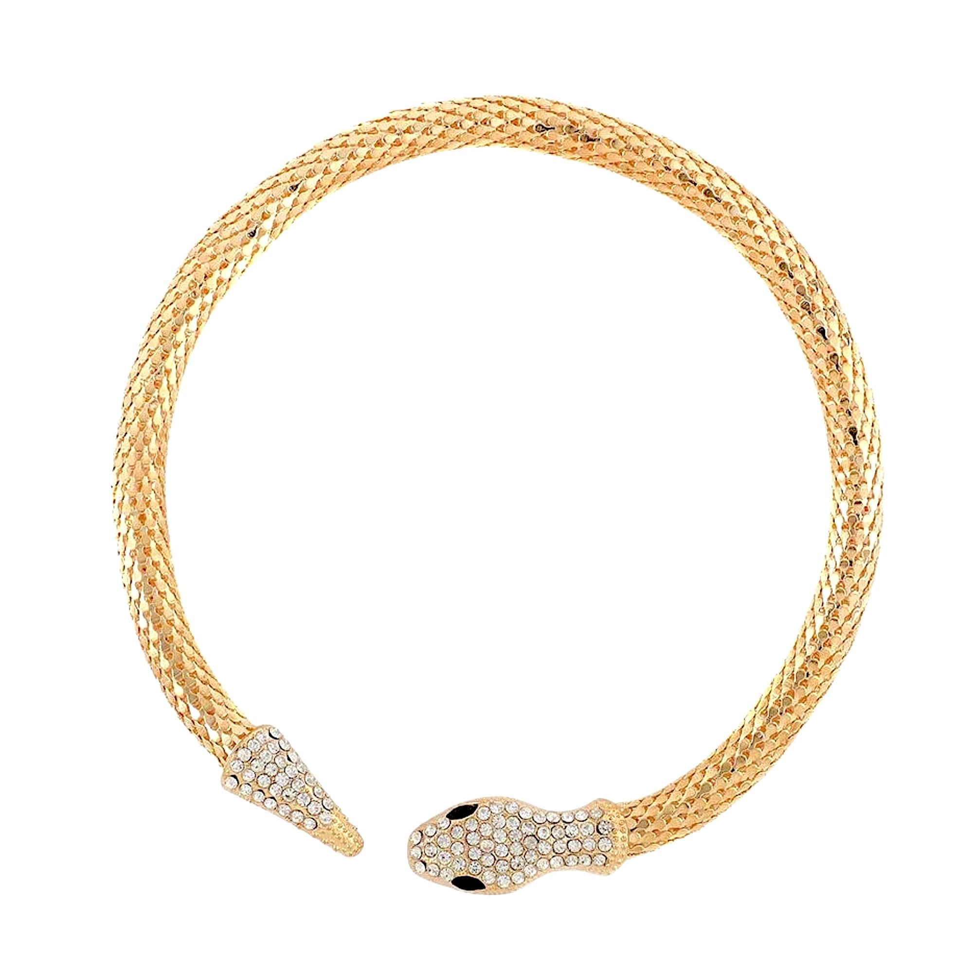 SALVE ‘Serpent’ Gold Zircon Studded Choker | Flexible Bendable Bling Party Statement Snake Charm Necklace | Festive Gifts for Women (B0CD2GK4C2) Amazon Price History, Amazon Price Tracker