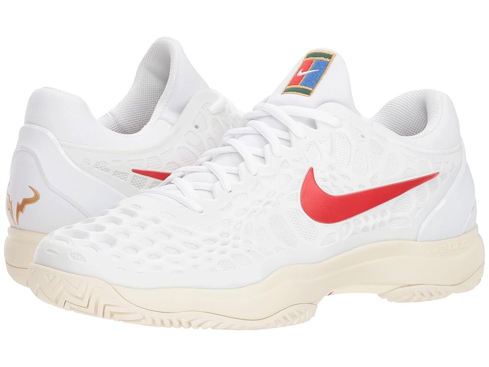 

Nike Zoom Cage 3 HC (White/University Red/Light Cream) Men's Tennis Shoes