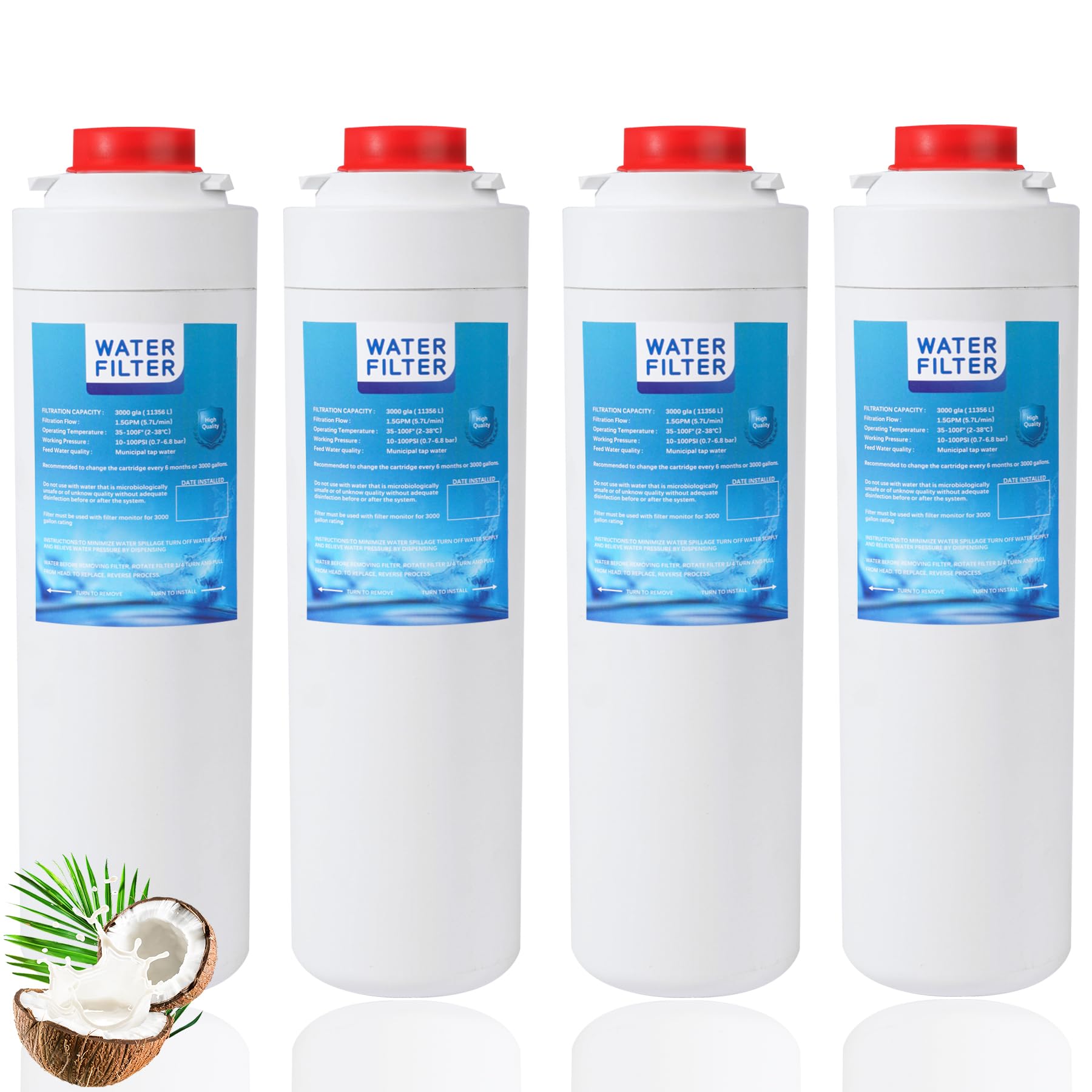 Photo 1 of Vorynne Water Filter Compatible with 51300C Bottle Stations Filter Compatible with ERF750?Compatible with EWF3000 (No Chip 4-Pack?