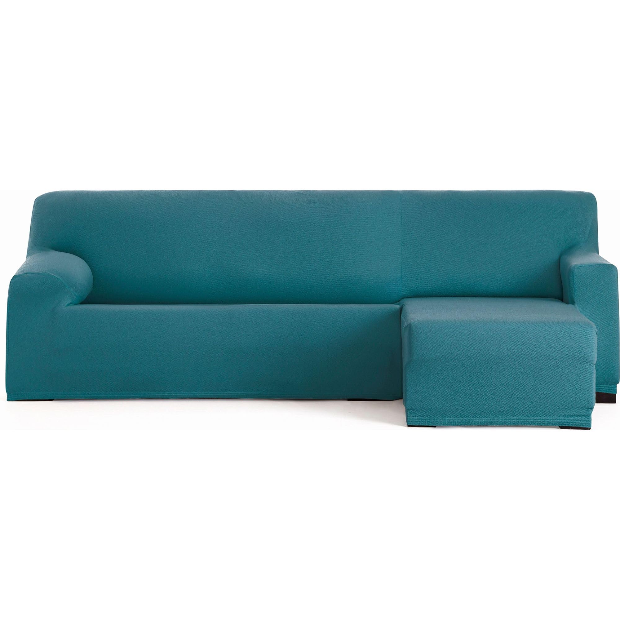 ECOMMERC3 | Chaise longue Cover Short Right Arm Bi-Elastic Breathable – Chaise Lounge Sofa Cover Eseralda Green with Elastic Straps and Foams