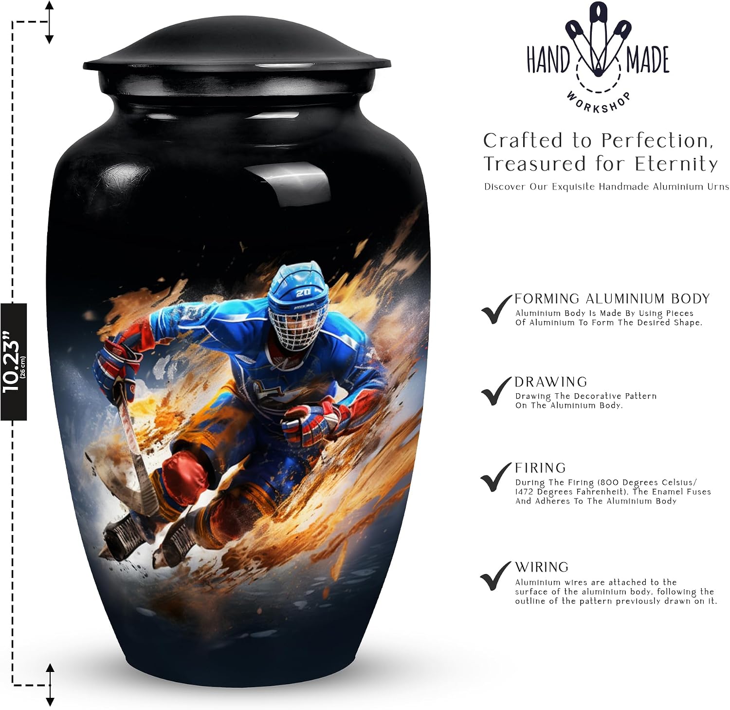 Urns for Human Ashes Adult Female, Burial Urns, Decorative Urns, Funeral Urns, Cremation Urns for Men, Memory Box for Keepsakes - Large 10Inch