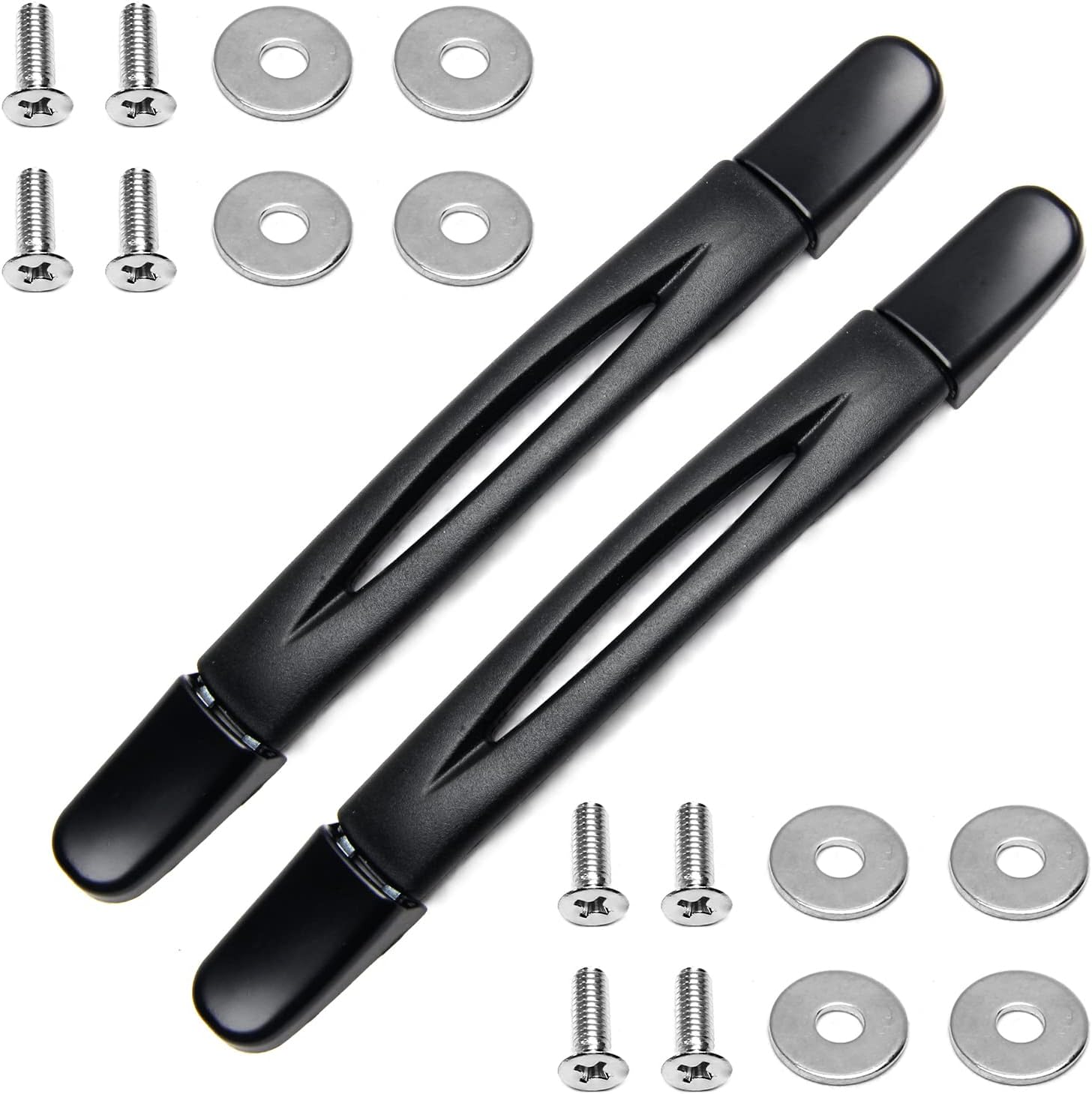 MroMax 2Pcs Luggage Handle 9.06" x 0.98" (L x W) Plastic Pull Handle Grip Replacement 230mm x 25mm for Luggage Suitcase Box Black Tone