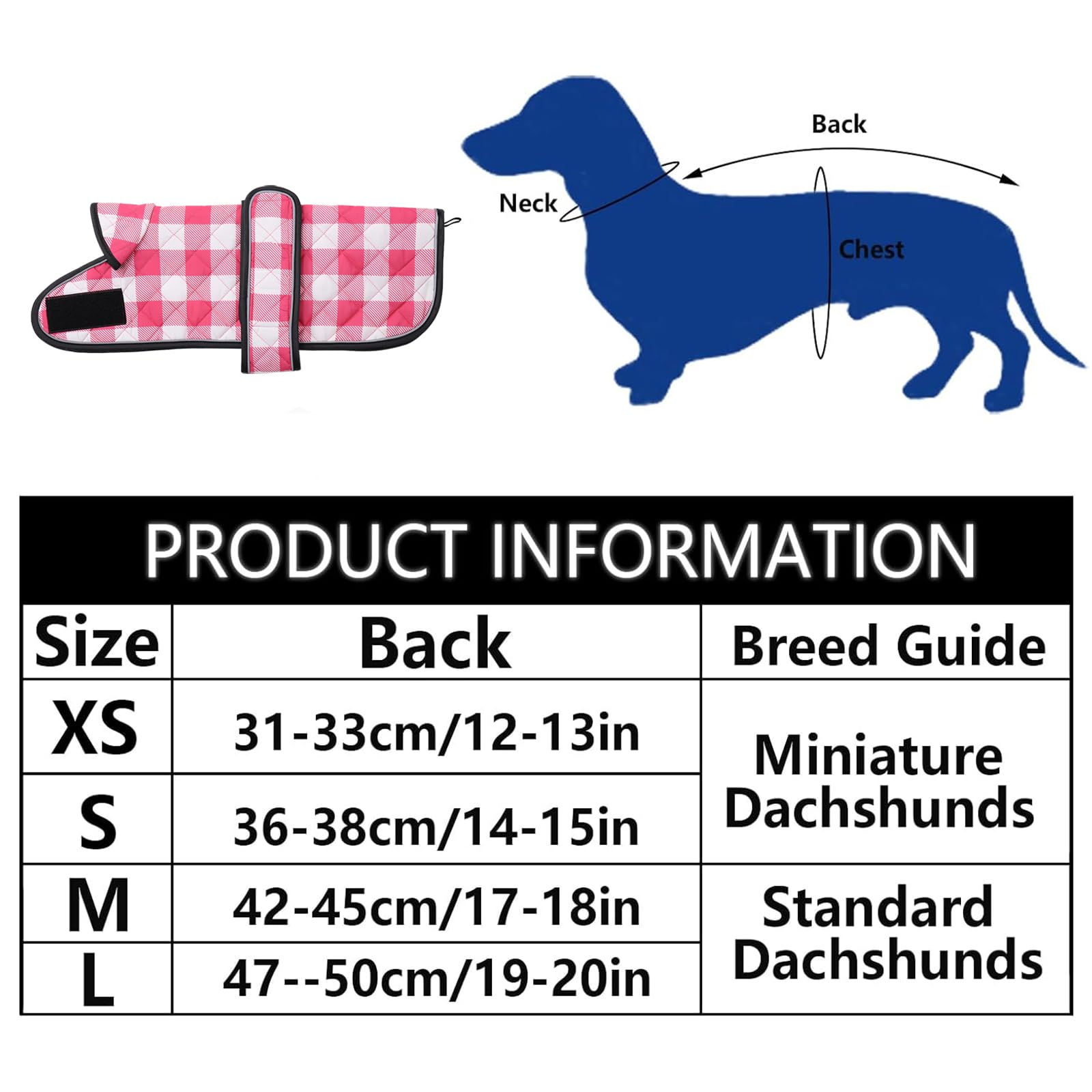Geyecete Waterproof Warm Thermal Quilted Dachshund Coat with warm fleecy lining inside,Outdoor Dog Apparel with Adjustable Bands for Small,Medium Dog-Pink-XS - Image 4