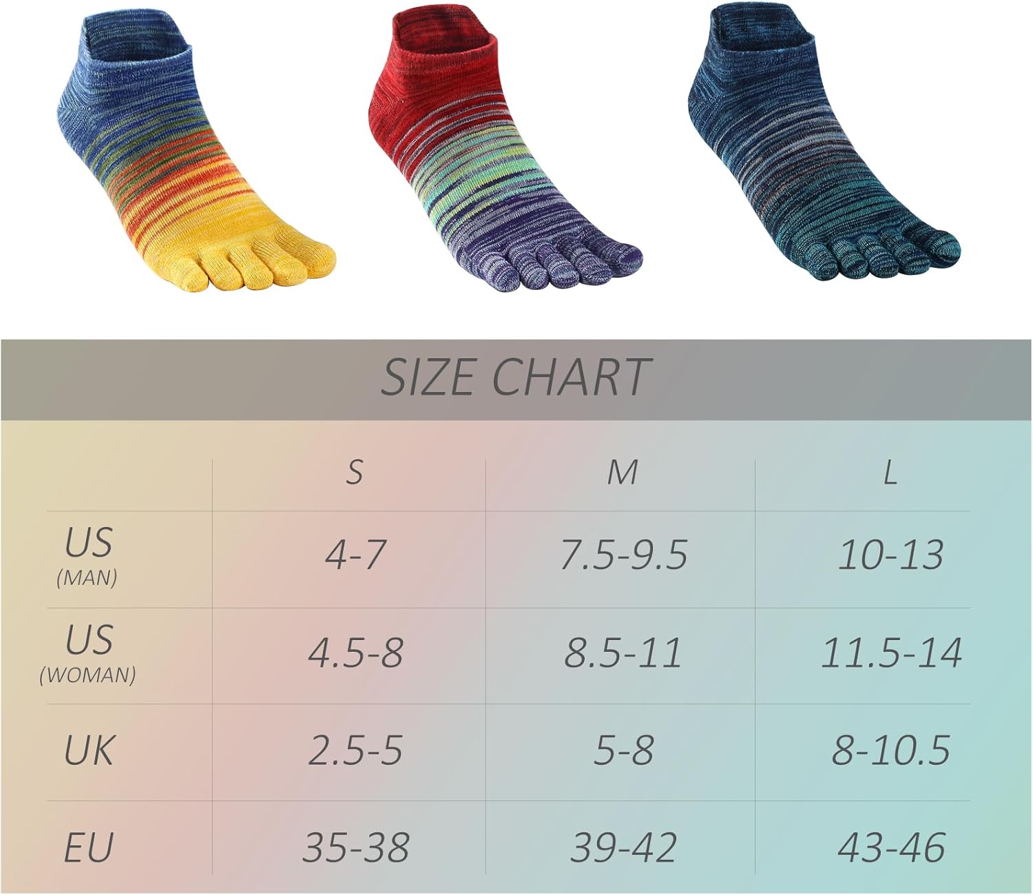 Toe Socks for Men Women 3 Pairs Ankle Running Socks Cotton Breathable Five Finger Socks - Image 6