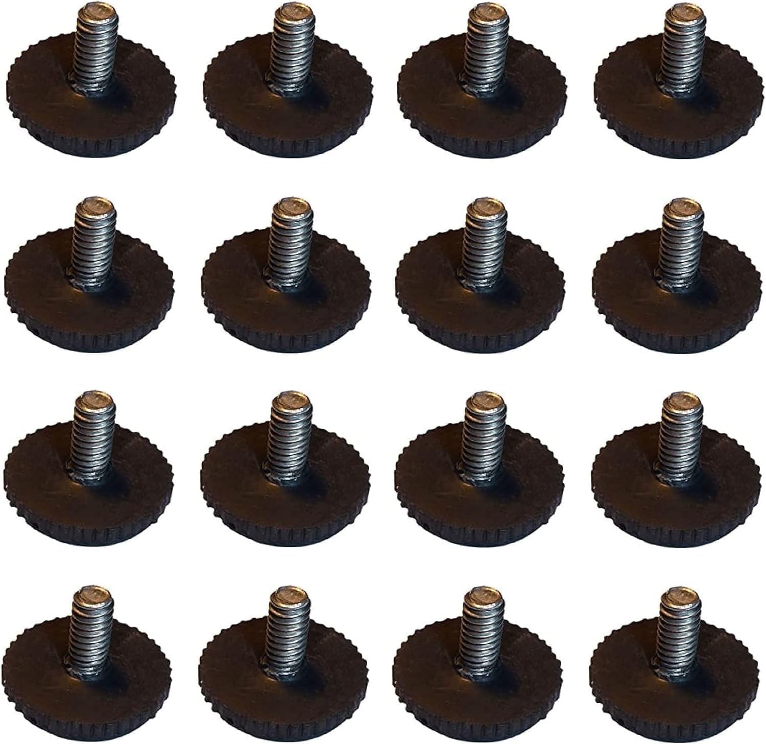 1/4-20 Thread with Approximately 5/8" Stainless Steel Threaded Stud Adjustable Glide to Protect Furniture Legs and Surface (12 pcs)