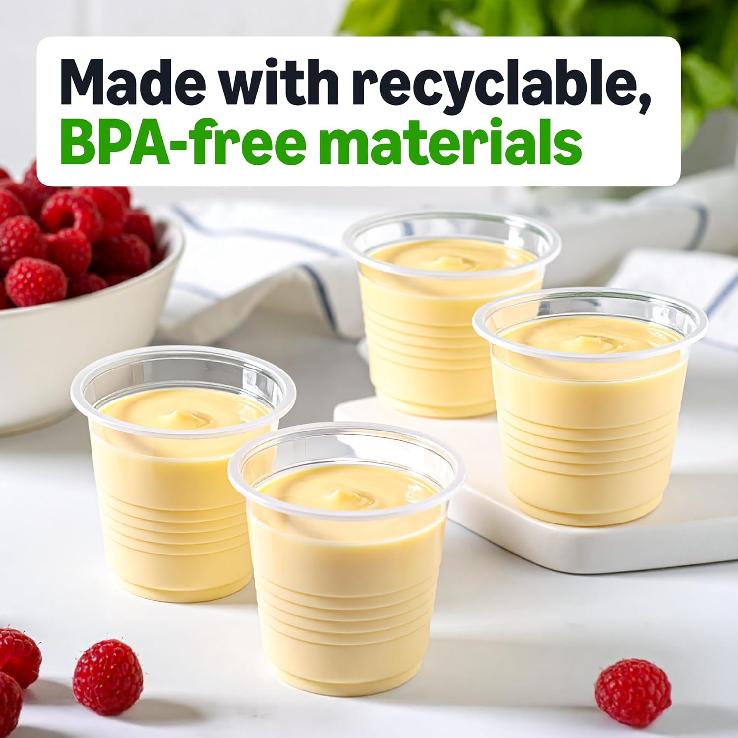 Amazon Basics Mini Disposable Clear Plastic Cups, 3oz, 100 Count - Image 2