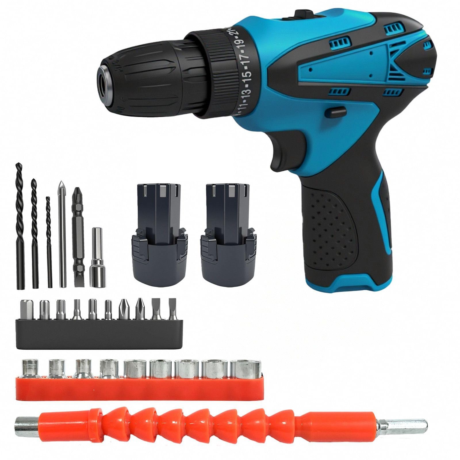 Cordless Drill Set, 12V Lightweight Electric Screwdriver Driver