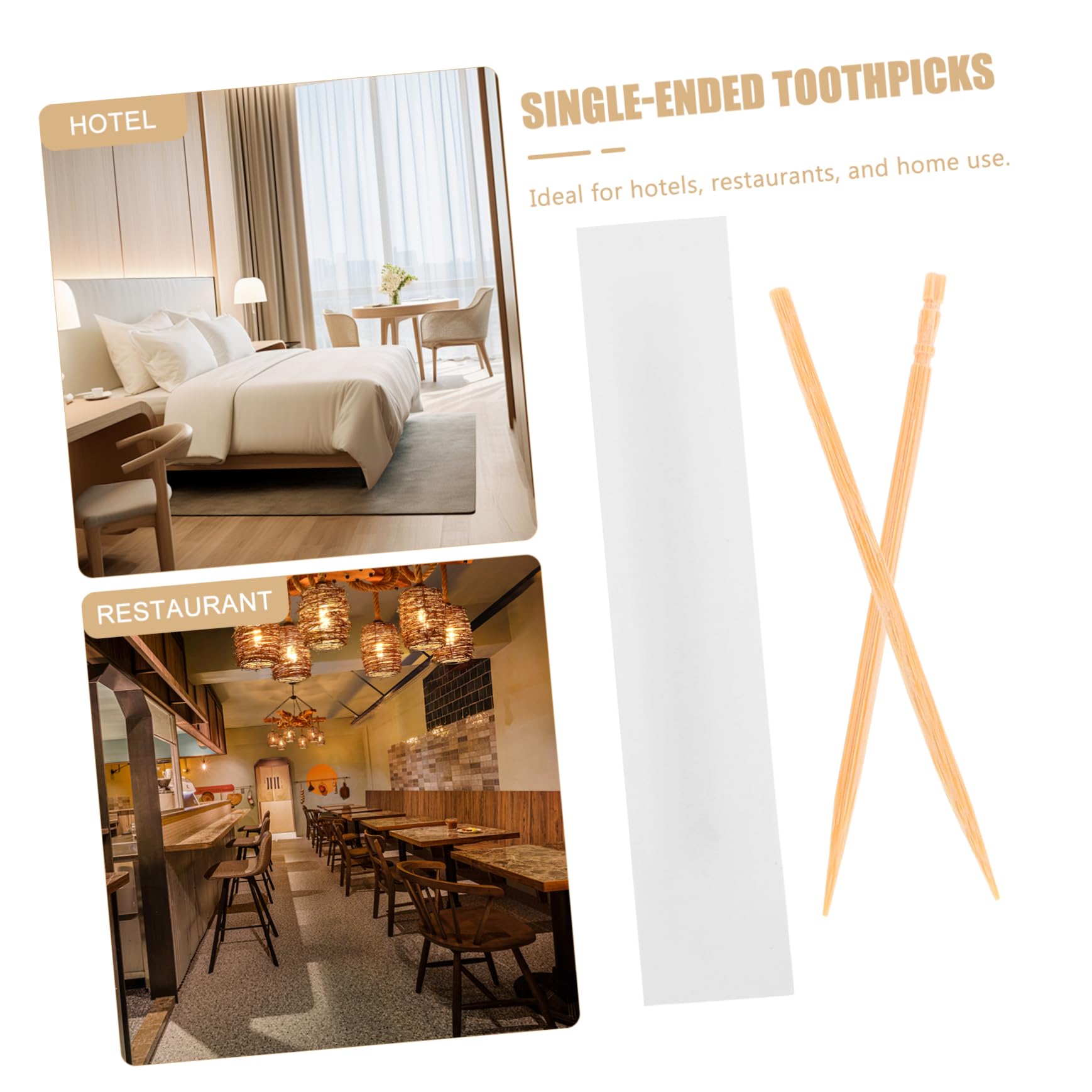 IMIKEYA Stuzzicadenti Travel Box in bambù, Confezionati Singolarmente, Finitura Liscia, Uso Versatile per Hotel, Ristorante e Casa, Colore Chiaro