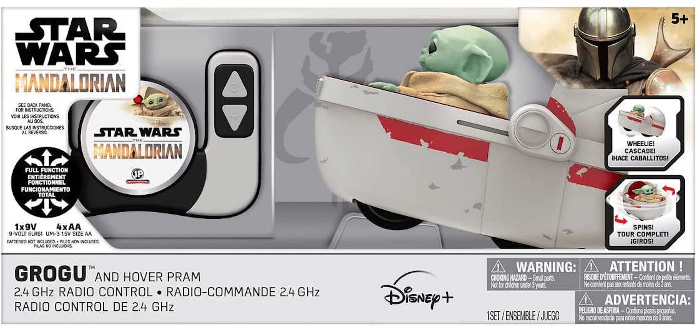 [2021 Upgrade] Star Wars Mandalorian & Grogu Baby Yoda Movie 9" RC Car with Remote Controller