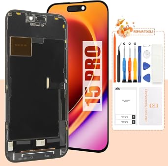 Incell Screen for iPhone 15 Pro Screen Replacement for iPhone A2848 LCD Screen A3101, A3102, A3104 3D Touch Display Digitizer Assembly Repair PartsBlack No Frame